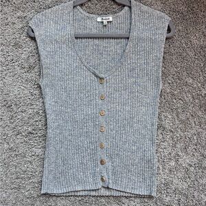 Madewell Gray Ribbed Knit Tank Top